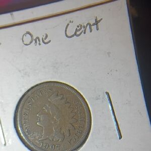 1907 Indian Head One Cent Coin
